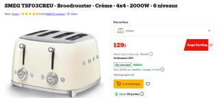 Smeg TSF03CREU 4x4 Broodrooster voor €129 bij Bol