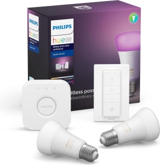 Philips Hue Starterspakket E27 Lichtbron met Bridge en Dimmer Switch voor €99 bij Electroworld