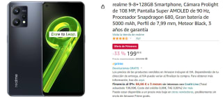 Móvil Realme 9 6GB+128GB por 199,99€