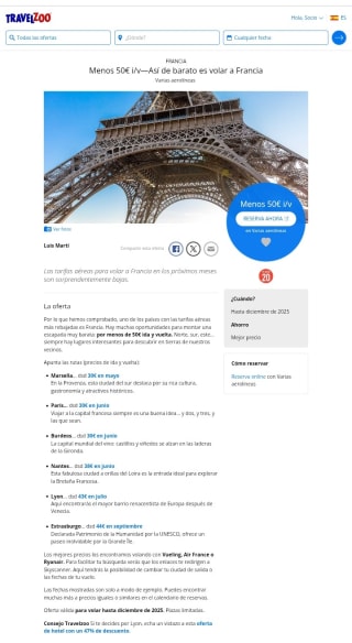 Volar a Francia por menos de 50€ ida/vuelta.