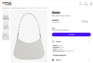 Bolso de mano - blanco Mango PUNK por 13,50€