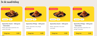 1 kilo spareribs voor maar €10 bij Kippie