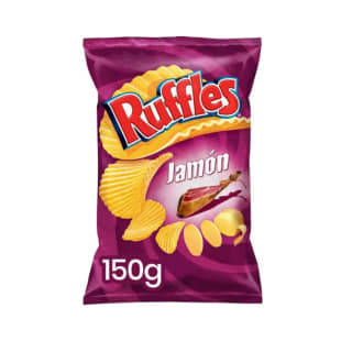 3 Ruffles Jamón Patatas Fritas con sabor a jamón 150gr a solo 3,74€