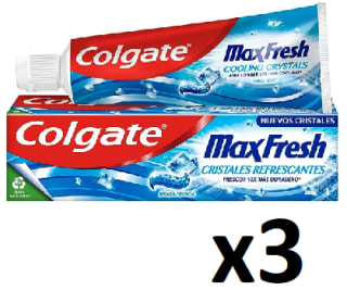 Pack 3 Colgate Max Fresh Pasta de Dientes con Cristales Refrescantes por 4.38€