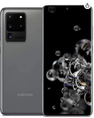 Samsung Galaxy S20 Ultra 5G 128GB desbloqueado por $254.99 USD en Amazon