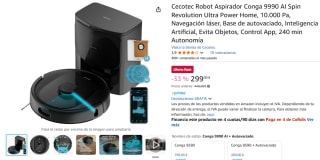 Conga 9990 AI Spin Revolution Ultra Power Home Robot Aspirador 4 en 1 + Estación Autovaciado por 299€