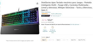 Teclado SteelSeries Apex 3 por $552 en Amazon