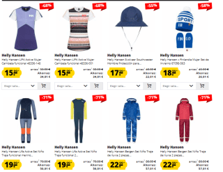 Hasta 70% descuento en ropa y calzado Helly Hansen