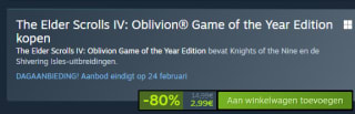 The Elder Scrolls IV: Oblivion® Game of the Year Edition voor €2,99 via Steam