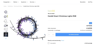 Hombli Smart Christmas Lights RGB voor 59,95 euro dmv Tink Plus