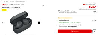 JABRA Elite 2 Oordopjes Grijs voor €29 bij de MediaMarkt