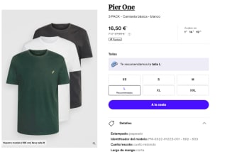 Pack 3 camisetas Pier One por 16,50€