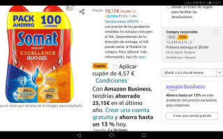 Pack 100 lavados Gel Anti-Olor lavavajillas SOMAT EXCELLENCE DUO GEL (900ml x2). Por 10,86€