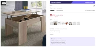 Mesa de centro Gala elevable por 23,79€