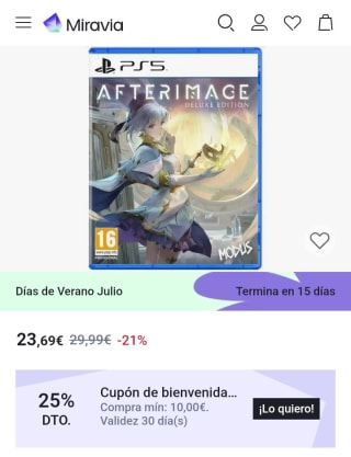 Afterimage PlayStation 5 por 17,77€.