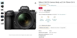 Nikon Z6II con Lente 24-70mm por $43,995 en Amazon