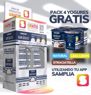 4 yogures griegos DANONE gratis