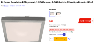 Briloner Leuchten LED-paneel voor €13 bij Bol