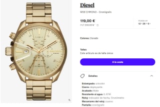 Reloj Cronografo para Hombre Diesel MS9 CHRONO por 119€