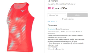 Camiseta sin mangas Mizuno Printed para Mujer por 18€