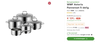 WMF Astoria Pannenset 5-delig voor €129 bij FonQ
