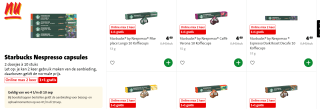 1+1 gratis op Starbucks Nespresso capsules bij de Jumbo