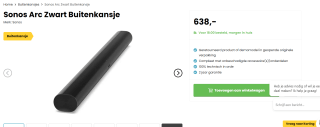 Sonos Arc; Dolby Atmos smart soundbar voor €638 bij Hellotv