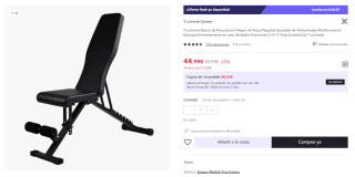 Banco de Musculación Plegable Ajustable Multifunctional por 544.99€ (Cuenta Nueva 32.99€)