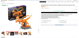 Mega HMW05 Pokémon Charizard en Movimiento 1664 Bloques de Construcción Juguete para +12 Años por 49,99€