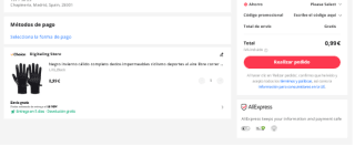 Guantes de esquí impermeables táctiles de lana por 0.99€