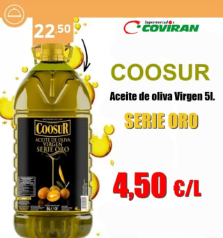 COOSUR Aceite de Oliva Virgen Serie Oro 5L a solo 22,50€