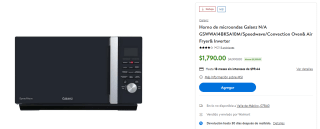 Microondas Galanz GSWWA14BKSA10M por $1,790 en Walmart