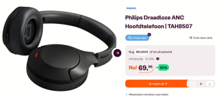 Philips TAH8507BK - Draadloze hoofdtelefoon voor €69,95 bij iBOOD