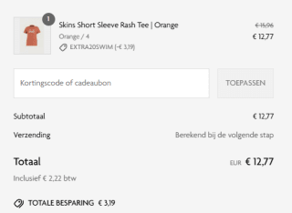 20% extra kassakorting op sale zwemkleding bij O'Neill