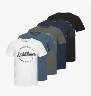Pack 5 camisetas Jack&Jones por solo 29,39€
