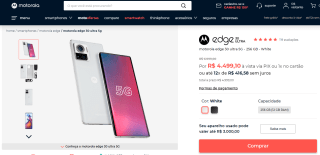 Smartphone da Motorola, modelo Edge 30 Ultra - R$ 4.499,10