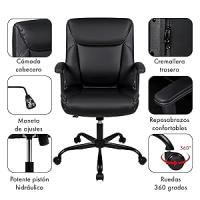 T-loVendo Sillón Piel Sintética Oficina Acolchada Giratorio Elevable Reclinable por 27,99€ (cuenta nueva por 16,79€)