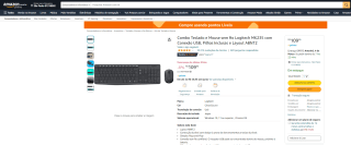 Kit de Teclado e Mouse da Logitech, modelo MK235 - R$ 109,90