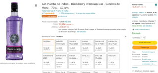 Gin Puerto de Indias BlackBerry Premium por 10.95€