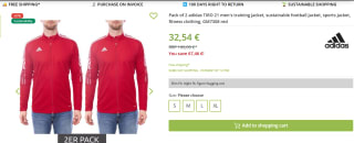 2-pack adidas Tiro 21 jas voor €32,54 bij Outlet46