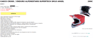 Casco de Moto Alpinestars Supertech S-M10 Angel. por 299€