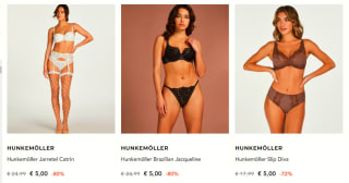 Tot 80% korting op alles van Hunkemöller + 15% extra korting dmv code bij Secret Sales