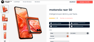 Motorola RAZR 50 512GB + Funda y Moto Buds $9,280 | Cupón KueskiPay