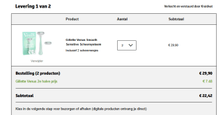 Gratis fashioncheque t.w.v. €10 bij aankoop van 2 actieproducten Gillette Venus bij Kruidvat