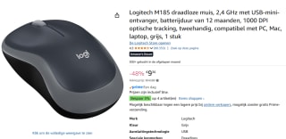 Logitech M185 draadloze muis voor €9,36 bij Amazon.