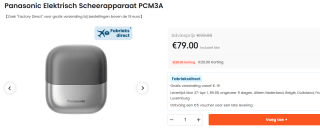 Panasonic ES-ACM3BW503 Serie 700 Compact Scheerapparaat met 3 Mesjes voor €79 bij Ochama
