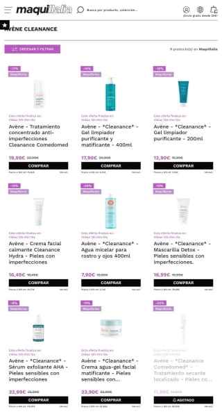 -3€ por compra Cleanance de Avene.