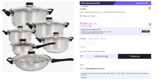 Batería de cocina Quttin Genova - 12 piezas de acero para inducción, duradera y resistente por 27.16€ (Cuenta Nueva 17.16€)