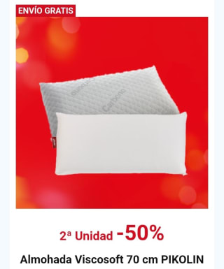 -70% y -50% en la Segunda Unidad Almohadas.