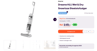 Dreame H11 Wet & Dry Snoerloze Steelstofzuiger voor €149 bij iBOOD